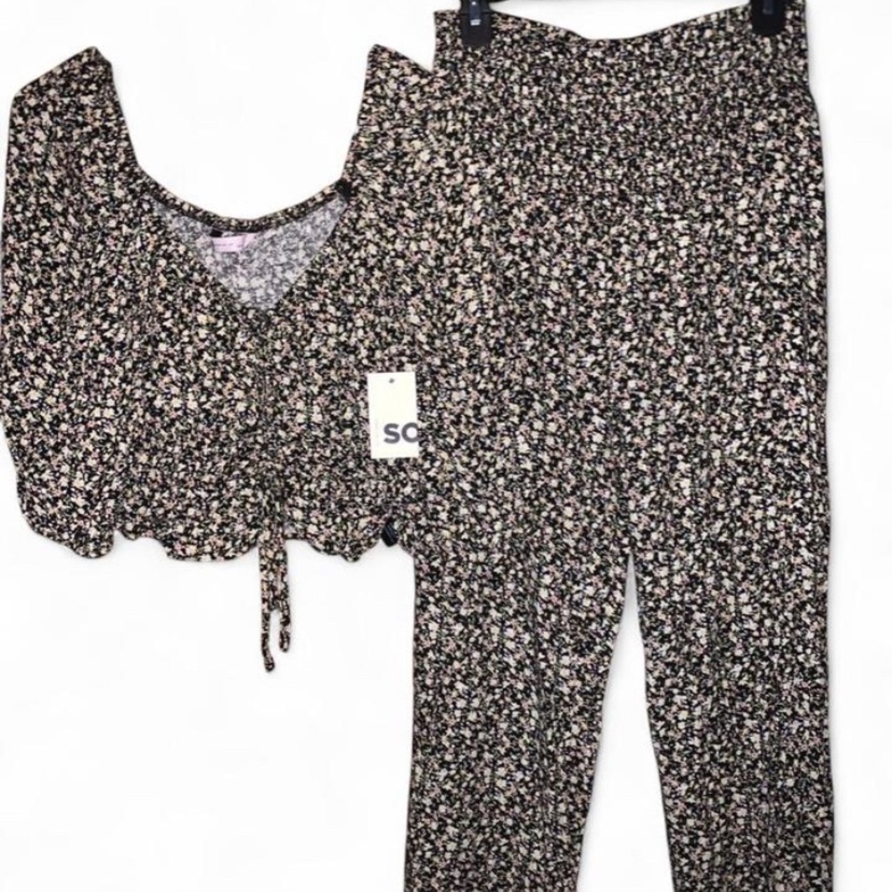 SO Black Floral Jumpsuit